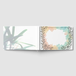 Minimalistische zwarte bloem rechthoekige Waterver Gastenboek