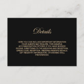 Minimalistische zwarte bruiloft details informatiekaartje (Voorkant)