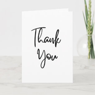 Minimalistische Zwarte Calligrafie Bedankkaart Kaart