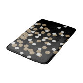 minimalistische zwarte champagne gouden confetti badmat (Gekanteld)