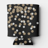 minimalistische zwarte champagne gouden confetti blikjeskoeler (Achterkant)