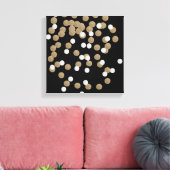 minimalistische zwarte champagne gouden confetti canvas afdruk (Insitu (Woonkamer))