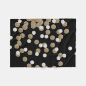 minimalistische zwarte champagne gouden confetti fleece deken (Voorkant (Horizontaal))