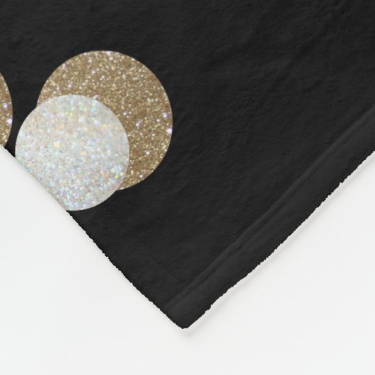 minimalistische zwarte champagne gouden confetti fleece deken (Hoek)