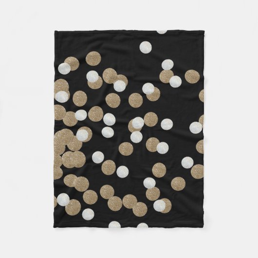 minimalistische zwarte champagne gouden confetti fleece deken (Voorkant)