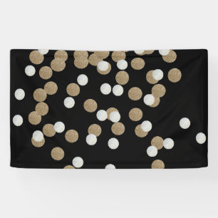 minimalistische zwarte champagne gouden confetti spandoek