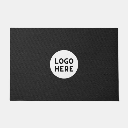 Minimalistische zwarte deurmat - Voeg Logo toe (Voorkant)
