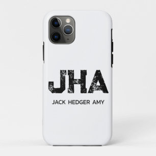 MINIMALISTISCHE ZWARTE DRIE LETTER MONOGRAM NAAM W iPhone 11 PRO HOESJE