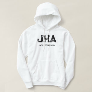 MINIMALISTISCHE ZWARTE DRIE LETTER MONOGRAM NAAM W HOODIE