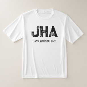 MINIMALISTISCHE ZWARTE DRIE LETTER MONOGRAM NAAM W T-SHIRT