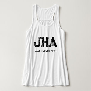 MINIMALISTISCHE ZWARTE DRIE LETTER MONOGRAM NAAM W TANKTOP