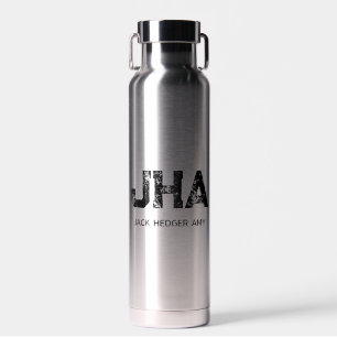 MINIMALISTISCHE ZWARTE DRIELITTERIGE MONOGRAM NAAM WATERFLES