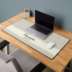 Minimalistische zwarte dunne strepen gepersonalise bureaumat