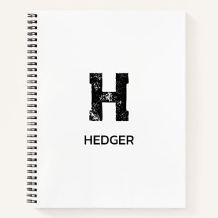 MINIMALISTISCHE ZWARTE EEN LETTER MONOGRAM NAAM WI NOTITIEBOEK