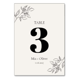 Minimalistische zwarte en crème botanische bruilof kaart
