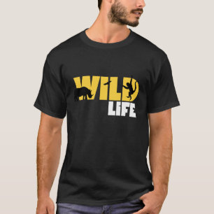 Minimalistische Zwarte en Gele Wilde Natuur T-shirt