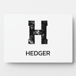 MINIMALISTISCHE ZWARTE EN LETTER MONOGRAM NAAM WIT FOTOPLAAT