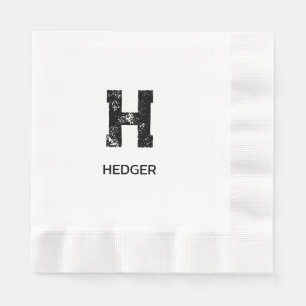 MINIMALISTISCHE ZWARTE EN LETTER MONOGRAM NAAM WIT SERVET