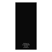 Minimalistische zwarte en witte 2-zijdige haarstij reclamekaart (Achterkant)