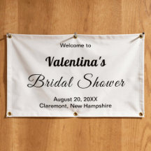 Minimalistische zwarte en witte bruidsfeestbanner