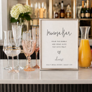 Minimalistische zwarte en witte douche Mimosa Bar Poster