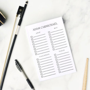 Minimalistische zwarte en witte georganiseerde din post-it® notes