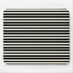 Minimalistische zwarte en witte horizontale strepe muismat