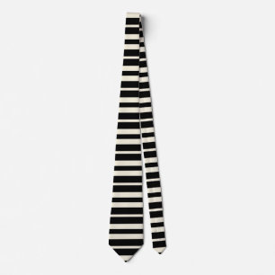 Minimalistische zwarte en witte horizontale strepe stropdas