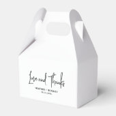 Minimalistische Zwarte en Witte Moderne Bruiloft Bedankdoosjes (Voorkant Zijde)