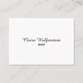 Minimalistische zwarte en witte professionele scri visitekaartje