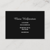 Minimalistische zwarte en witte professionele scri visitekaartje (Achterkant)