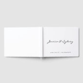 Minimalistische Zwarte en Witte Script Huwelijk Aa Gastenboek (Volledig)