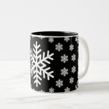 Minimalistische zwarte en witte sneeuwvlokken Mand