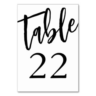 Minimalistische Zwarte en Witte Tafel 22 Tafelnumm Kaart