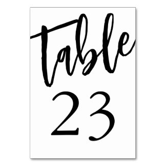 Minimalistische Zwarte en Witte Tafel 23 Tafelnumm Kaart