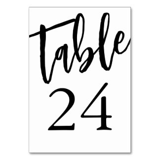 Minimalistische Zwarte en Witte Tafel 24 Tafelnumm Kaart