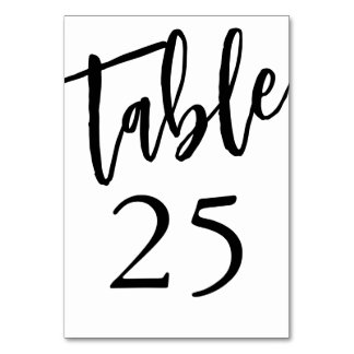 Minimalistische Zwarte en Witte Tafel 25 Tafelnumm Kaart