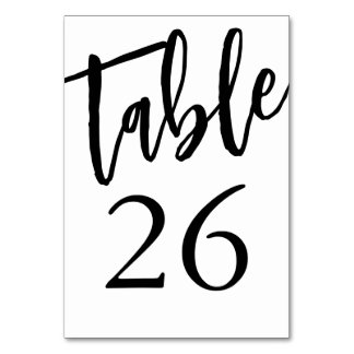 Minimalistische Zwarte en Witte Tafel 26 Tafelnumm Kaart