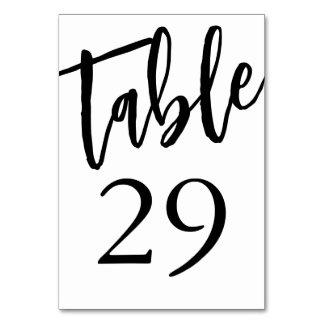 Minimalistische Zwarte en Witte Tafel 29 Tafelnumm Kaart