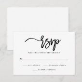 Minimalistische zwarte en witte typografie RSVP (Voorkant / Achterkant)