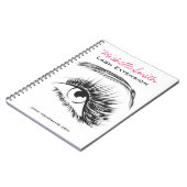 Minimalistische zwarte en witte wimper extensie ma notitieboek (Linkerzijde)