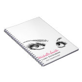 Minimalistische Zwarte en Witte Wimpers Chic Make- Notitieboek (Rechterzijde)