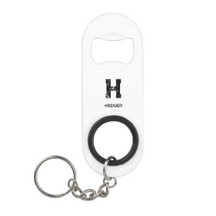 MINIMALISTISCHE ZWARTE ENKELE LETTER MONOGRAM NAAM MINI FLESSENOPENER