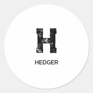 MINIMALISTISCHE ZWARTE ENKELE LETTER MONOGRAM NAAM RONDE STICKER