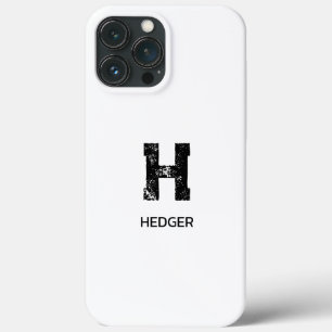MINIMALISTISCHE ZWARTE ENKELVOUDIGE LETTER MONOGRA iPhone 13 PRO MAX HOESJE