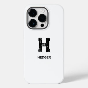 MINIMALISTISCHE ZWARTE ENKELVOUDIGE LETTER MONOGRA Case-Mate iPhone 14 PRO HOESJE