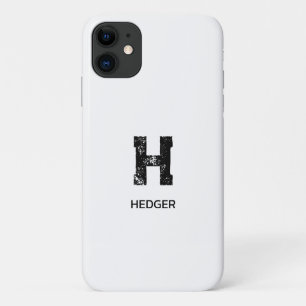 MINIMALISTISCHE ZWARTE ENKELVOUDIGE LETTER MONOGRA iPhone 11 HOESJE