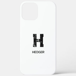 MINIMALISTISCHE ZWARTE ENKELVOUDIGE LETTER MONOGRA iPhone 12 PRO MAX HOESJE