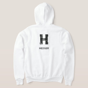 MINIMALISTISCHE ZWARTE ENKELVOUDIGE LETTER MONOGRA HOODIE