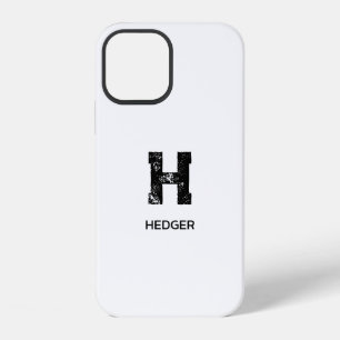 MINIMALISTISCHE ZWARTE ENKELVOUDIGE LETTER MONOGRA iPhone 12 HOESJE